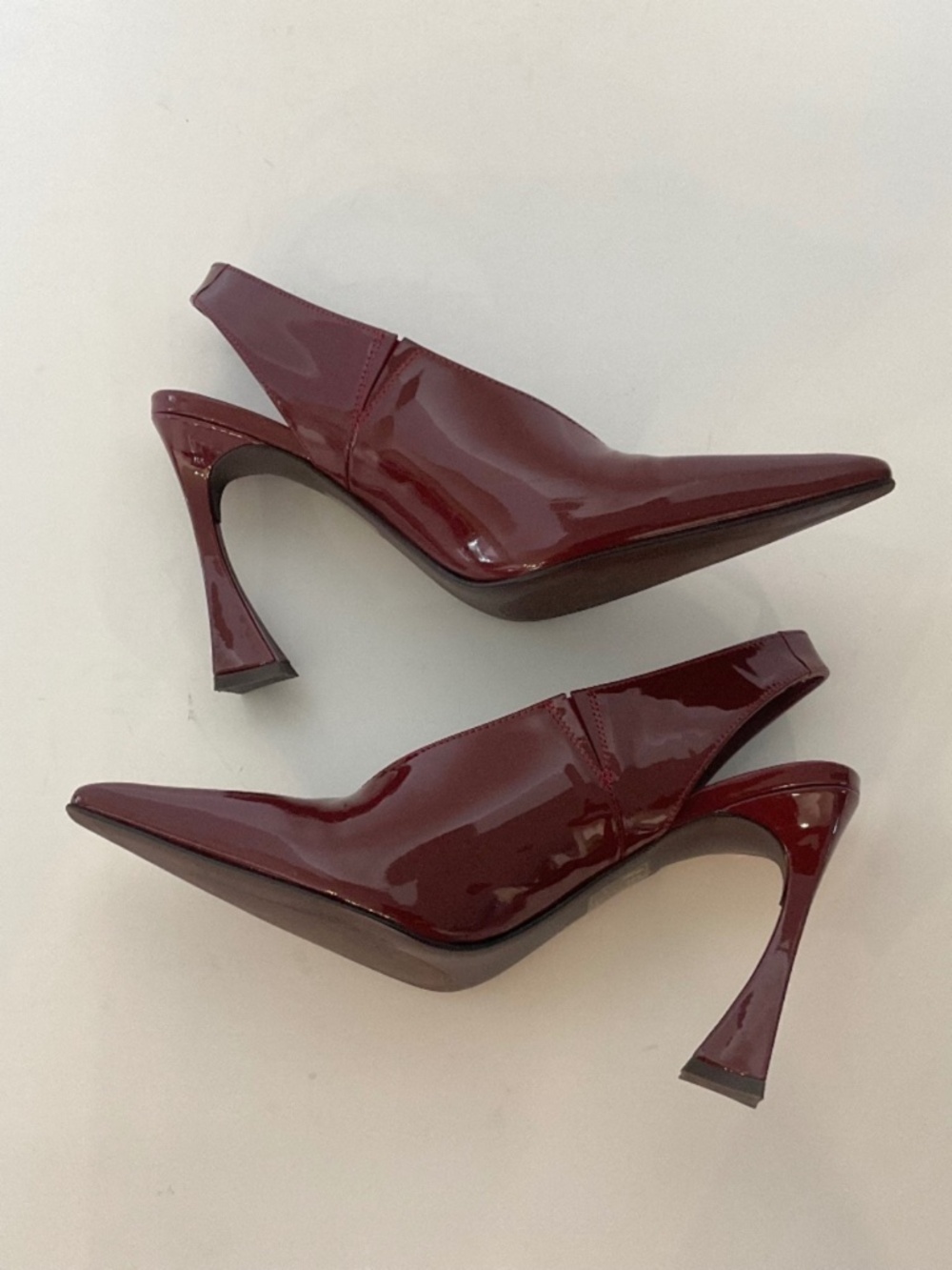 JEFFREY CAMPBELL Alimony Slingback Pump in Dark Wine Patent Size 7 - Picture 4 of 10